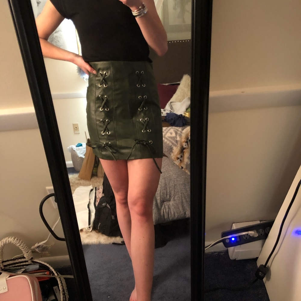 Cool pleather going out skirt